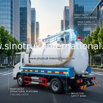 Caminhão da sucção da água de esgoto de SINOTRUK HOWO para a empresa 5-6CBM LHD 4X2 Euro2 do saneamento