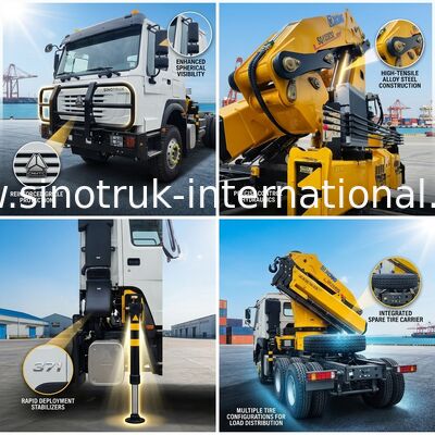 O seu cavalo de trabalho todo-em-um: HOWO 371HP 6x4 com XCMG 12T Crane