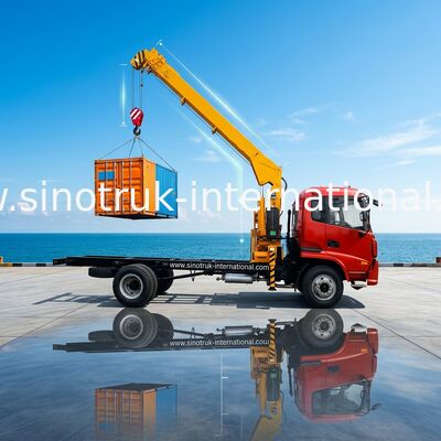 O caminhão de LHD 4X2 montou a tonelada SINOTRUK ZZ1127G4215C1 do guindaste 3,2 do crescimento