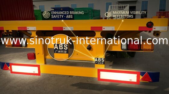 Reboque de 30 Ton Loading Three Axle Flatbed que leva a carga de maioria