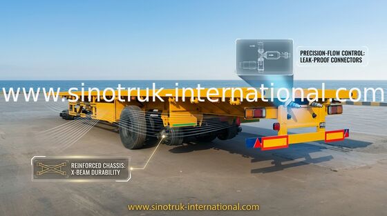 reboque completo da cama lisa do feixe de 500mm com Front Cargo Truck