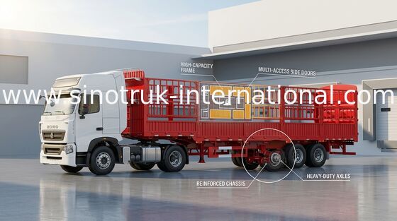 Eixos hidráulicos do reboque 3 do leito da carga INTERNACIONAL de SIONOTRUK