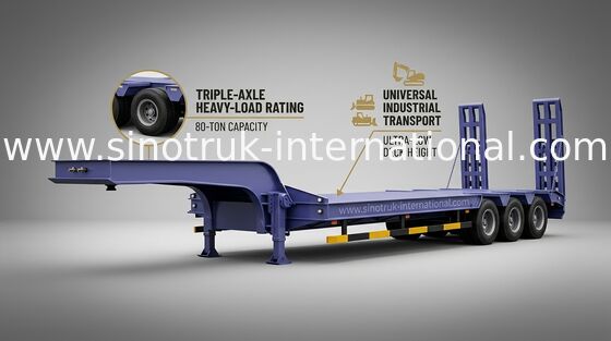 da Baixo-cama eixos 60Tons 15m do caminhão de reboque 3 semi para a máquina levando da construção
