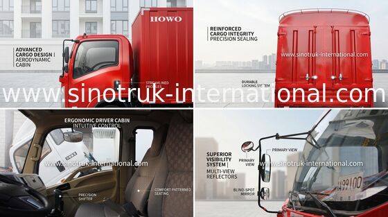 SINOTRUK HOWO 16 toneladas de camioneta LHD 140HP, Caixa Van Caminhão ZZ1167G3815C1