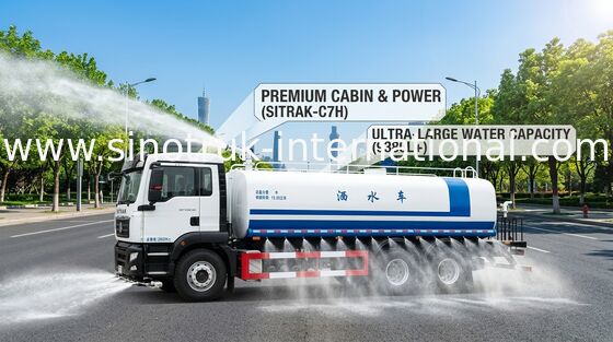 Escala de pulverização do caminhão de tanque 6x4 da água de SINOTRUK SITRAK LHD 15-20CBM largamente
