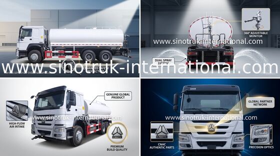 Branco LHD 6x4 de Sinotruk HOWO que polvilha o caminhão ZZ1257V4347B1