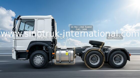 × 4 HW76 de Lhd 10Wheels 400Hp 6 do caminhão do trator de Sinotruk Howo branco