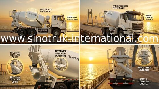 Caminhão 6×4 RHD ZZ1257V324JB1R do misturador concreto de SINOTRUK HOWO