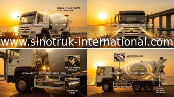 Cavalos-força altos 336HP do caminhão do misturador concreto de LHD 6×4 10wheels
