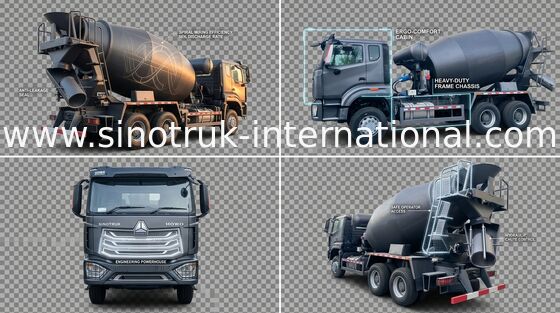 Sinotruk Howo N7 caminhão de mistura de betão 6-10CBM 6 X 4 Euro 2 380 hp