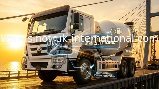 HOWO 8*4 12 rodas caminhão de mistura de concreto 400HP 16CBM Grande potência Grande capacidade