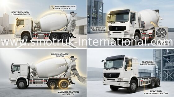 Caminhão SINOTRUK HOWO 10CBM 336HP 6X4 LHD ZZ5257GJBN3841W do misturador concreto