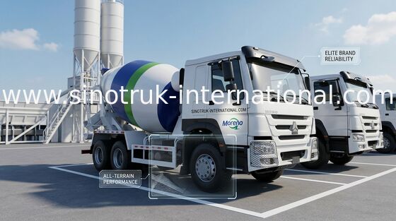 Euro branco concreto II ZZ1257N3841W do caminhão 371HP do misturador de HOWO SINOTRUK