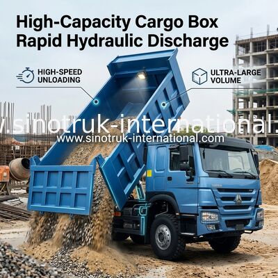 380 hp Sinotruk Howo 8x4 Dump Truck 12 rodas HW76 ZZ3317V3567B1R RHD Elegante Azul