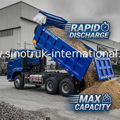 Potente versátil HOWO 6x4 380HP Blue Dump Truck com 20CBM caixa de carga quadrada e impermeável lonas Flip Cove