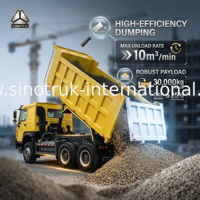 Sinotruk Howo Tipper Dump Truck 6 × 4 Lhd 10 rodas 20CBM Cargo Box Pneus de mineração
