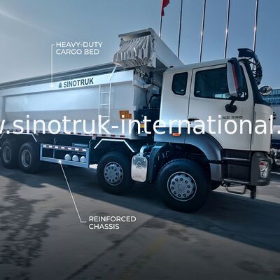 Sinotruk HOHAN Novo HOWO 8X4 camião de descarga 380hp 12 rodas Branco H77L ZZ3317V386JB1R Tipo U