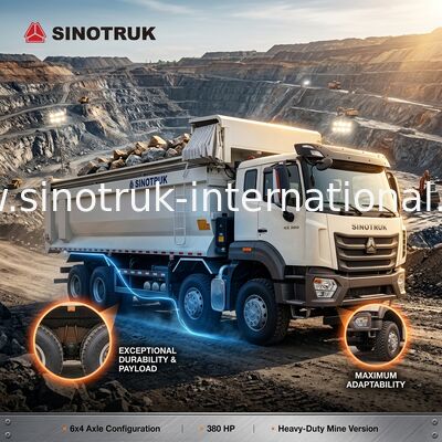 Sinotruk Hohan Novo caminhão N7 6 × 4 10 Rodas 380HP RHD U Tipo Tarpaulin Automático