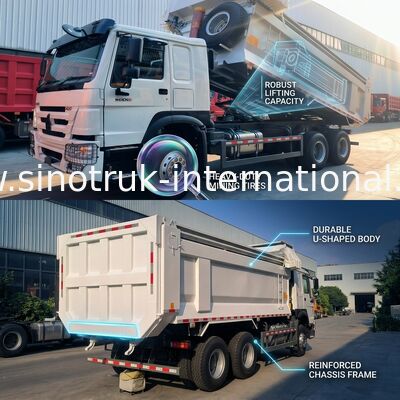 Sinotruk Howo Dump Truck 400Hp 6 × 4 Taça em forma de U com lonas automáticas