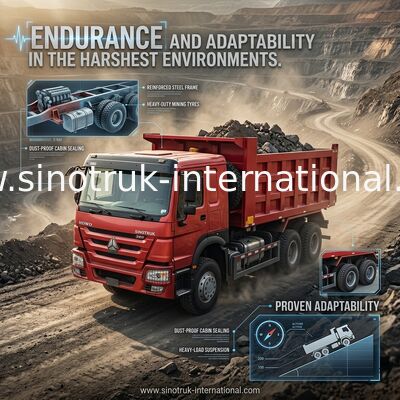 SINOTRUK HOWO 380HP LHD carrinho de descarga 6x4 vermelho