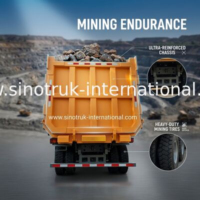 SINOTRUK Pequeno camião de descarga LHD com cabine esqueleto de alta resistência unilateral 371HP