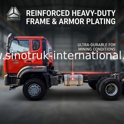 Sinotruk New Howo Tipper Dump Truck Chassis Weichai Motor 6 × 4 LHD Cor laranja