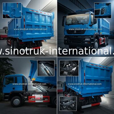 Rodas azuis HOWO Tipper Dump Truck High Horsepower 371HP de LHD 6×4 10
