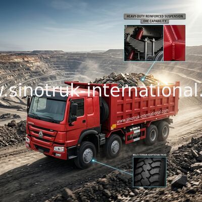 Rodas vermelhas do caminhão basculante 400hp 12 de SINOTRUK HOWO 8X4