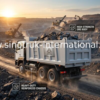 Rodas altas de Tipper Dump Truck LHD 6×4 10 do branco dos cavalos-força 400HP HOWO