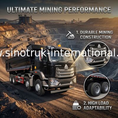 Preto Tipper Dump Truck For Construction de SINOTRUK HOHAN 8×4