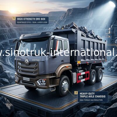 Sinotruk New Howo Tipper Dump Truck 6 × 4 10 rodas 380 hp para exportação