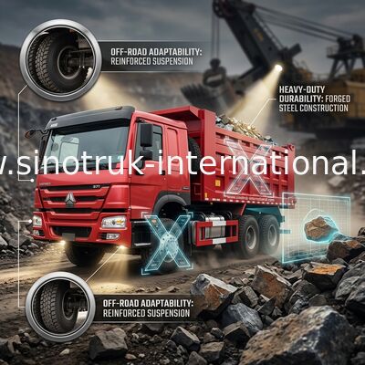 CAMINHÃO BASCULANTE VERMELHO LHD do CAMINHÃO BASCULANTE de SINOTRUK HOWO 371HP 6x4