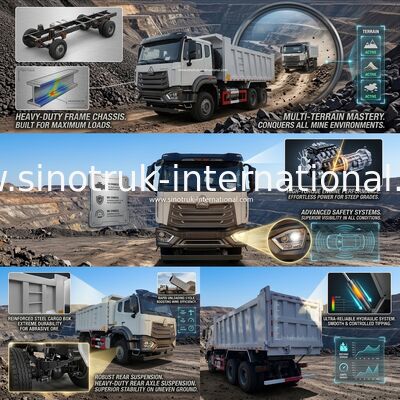 Indústria resistente de SINOTRUK HOHAN Tipper Dump Truck For Mining