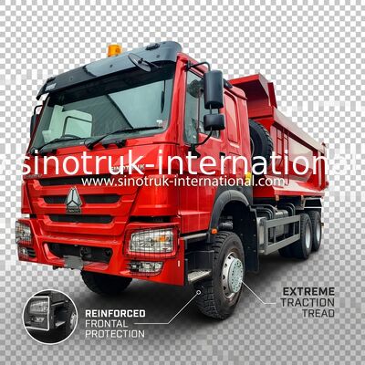 LHD 6×6 10 rodas ZZ3257V4357B1R 380HP Vermelho todo-acionamento HOWO caminhão de torneira alta potência de cavalos baixo consumo de combustível