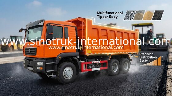 Grande capacidade Tipper Dump Truck For Construction de HOWO RHD 30 - 40 toneladas