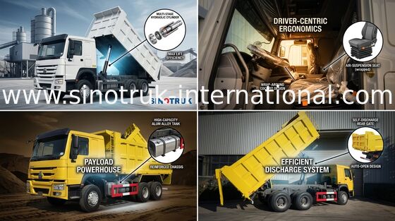 Sinotruk 400hp de Howo 6 x 4 10 das rodas levantamento médio de Tipper Dump Truck
