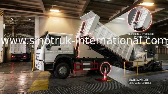 Caminhão basculante ZZ3257M4147W de 266HP LHD SINOTRUK HOWO 6x4