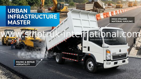 Indústria da construção Tipper Dump Truck Sinotruk Howo 116hp