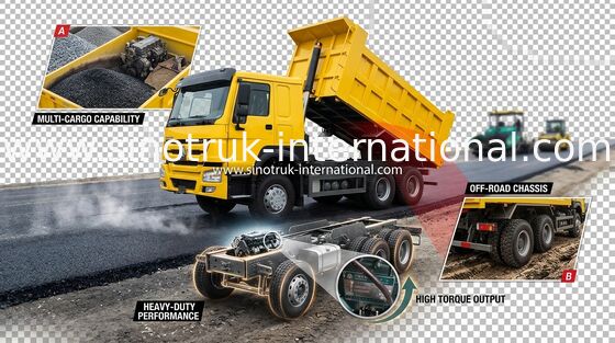Caminhão basculante de 371HP LHD SINOTRUK HOWO 6x4 para minar usando-se