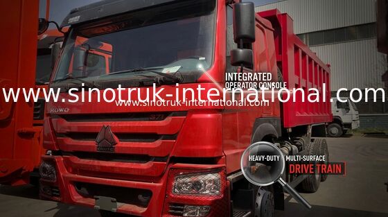 Tipo do caminhão basculante 266HP LHD da cor vermelha SINOTRUK HOWO 6x4