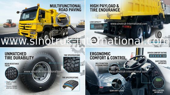Mineração da construção usando o caminhão basculante SINOTRUK HOWO de 290HP LHD 6x4