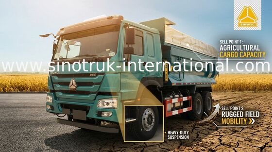 25 de 6x4 Sinotruk Howo toneladas de volante ajustável do camião basculante WD615.47 371HP