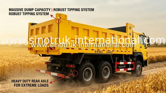 A descarga sino Howo do caminhão basculante transporta 6X4 10-25 CBM para o transporte do material de construção