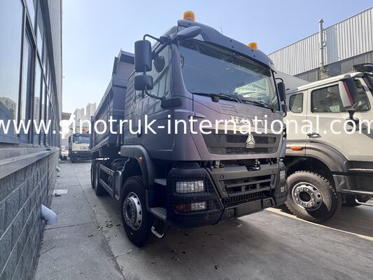 SINOTRUK HOWO TX Modelo 371HP LHD Tipper Dump Truck 6X4 Com luzes de aviso U tipo Cinza