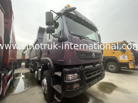 Caminhão de carga pesada HOWO TX 8X4 400HP Duplo eixo traseiro 16T Duplo 9.5T cinza