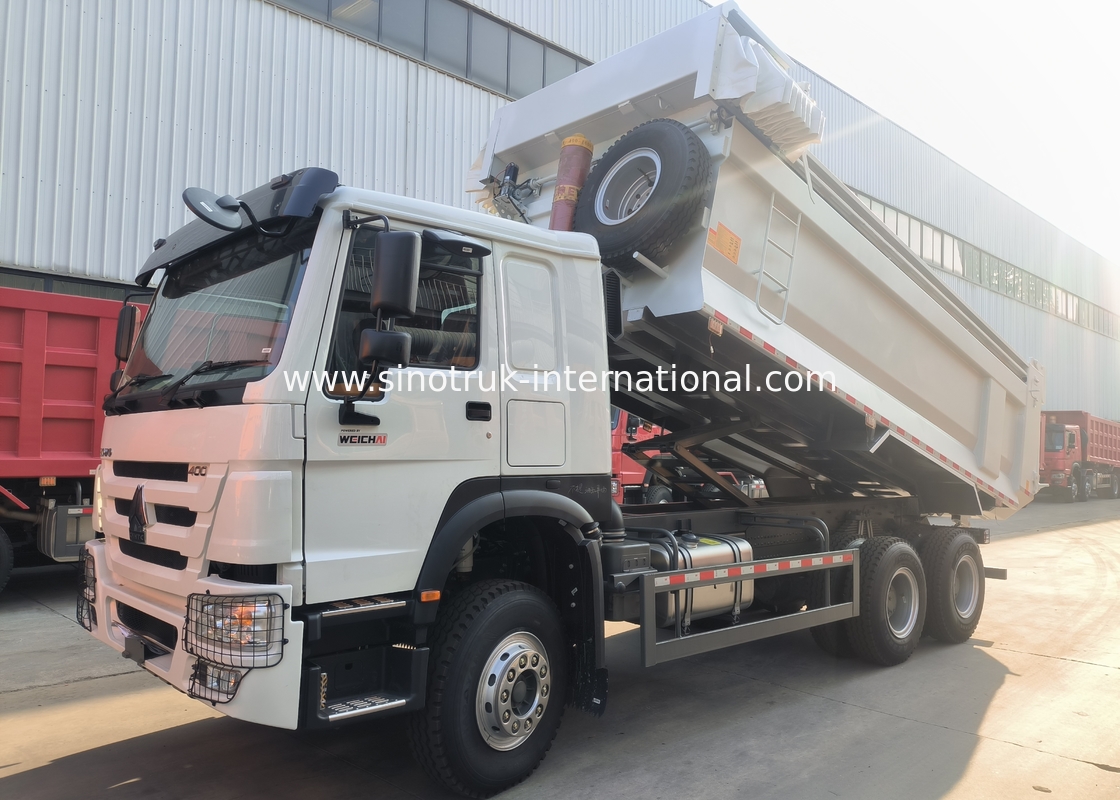 Sinotruk Howo Dump Truck 400Hp 6 × 4 Taça em forma de U com lonas automáticas
