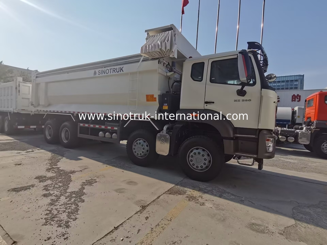 Sinotruk HOHAN Novo HOWO 8X4 camião de descarga 380hp 12 rodas Branco H77L ZZ3317V386JB1R Tipo U