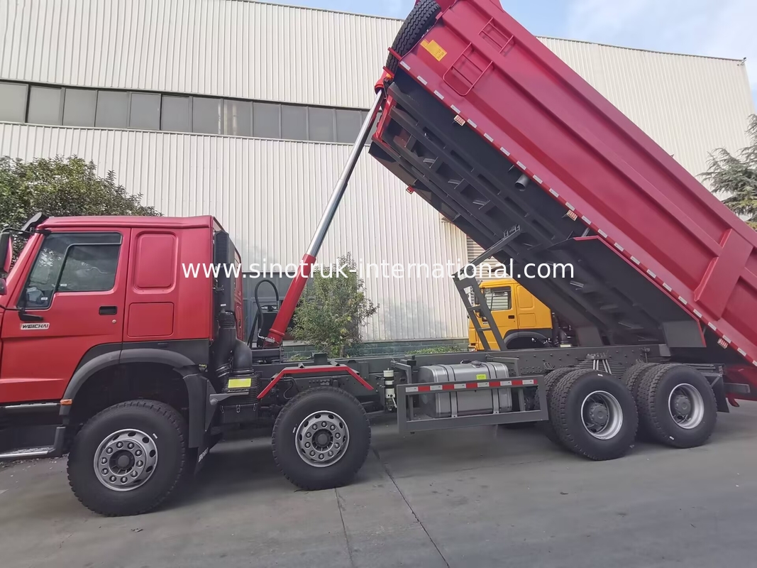 HOWO 12 rodas Sinotruk 8X4 Dump Truck 400hp Para mineração LHD U tipo de contêiner