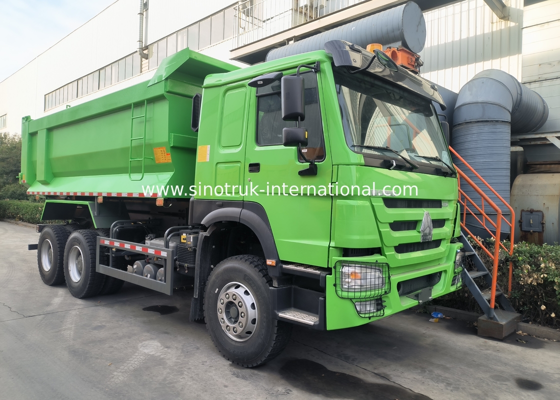 Sinotruk Howo Tipper Dump Truck 380Hp 6 × 4 U Forma Carga Corpo Verde Cor