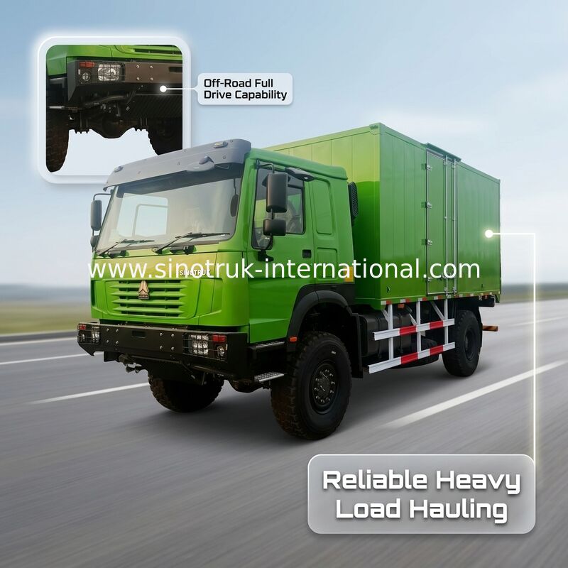 Caminhão de carga 4X4 LHD com tanque de carga de 5000*2300*2300 mm e eixo traseiro de 16T para transporte pesado